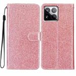 For Xiaomi 15 Pro Glitter Powder Flip Leather Phone Case(Rose Gold)