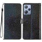 For Blackview A53 Pro Glitter Powder Flip Leather Phone Case(Black)