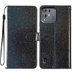 For Blackview A55 Pro Glitter Powder Flip Leather Phone Case(Black)