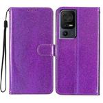 For TCL 40 SE Glitter Powder Flip Leather Phone Case(Purple)