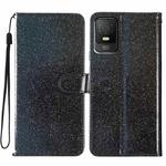 For TCL 403 Glitter Powder Flip Leather Phone Case(Black)