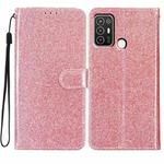 For ZTE Blade A52 Glitter Powder Flip Leather Phone Case(Rose Gold)