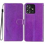 For ZTE Blade A73 4G Glitter Powder Flip Leather Phone Case(Purple)