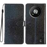 For ZTE Blade A73 5G Glitter Powder Flip Leather Phone Case(Black)