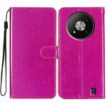 For ZTE Blade A73 5G Glitter Powder Flip Leather Phone Case(Rose Red)