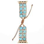 For Apple Watch Series 5 44mm Hexagonal Stones Drawstring Chain Watch Band(Blue)