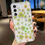 For Samsung Galaxy A34 Electroplated Symphony Phone Case(Four-leaf-clover)