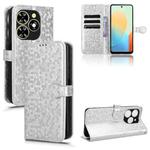 For Tecno Pop 8 Honeycomb Dot Texture Leather Phone Case(Silver)