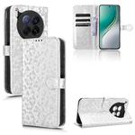 For Tecno Camon 40 Premier Honeycomb Dot Texture Leather Phone Case(Silver)