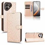 For Tecno Pova 7 4G Honeycomb Dot Texture Leather Phone Case(Gold)