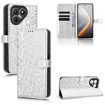 For Tecno Pova 7 4G Honeycomb Dot Texture Leather Phone Case(Silver)