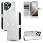 For Tecno Pova 7 Ultra 5G Honeycomb Dot Texture Leather Phone Case(Silver)