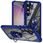 For Samsung Galaxy S24 5G TPU + PC Lens Protection Phone Case with Ring Holder(Blue)