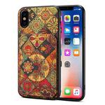 For iPhone XS / X Dual Card Slot Holder Phone Case(Autumn Yellow)