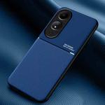 For OPPO A60 Classic Tilt Strip Grain Magnetic Shockproof PC + TPU Phone Case(Blue)