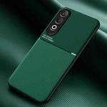 For OPPO K12 Classic Tilt Strip Grain Magnetic PC Hybrid TPU Phone Case(Green)