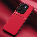 For OPPO A5x 5G Global Classic Tilt Strip Grain Magnetic PC Hybrid TPU Phone Case(Red)