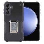 For Samsung Galaxy S23 FE 5G Non-slip Shockproof Armor Phone Case with Ring Holder(Black)