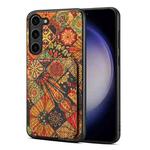 For Samsung Galaxy S23+ 5G Dual Card Slot Holder Phone Case(Autumn Yellow)