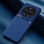 For Realme 12+ Classic Tilt Strip Grain Magnetic Shockproof PC + TPU Phone Case(Blue)