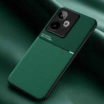 For Realme GT 7 Global Classic Tilt Strip Grain Magnetic PC Hybrid TPU Phone Case(Green)