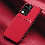 For vivo S17 Classic Tilt Strip Grain Magnetic PC Hybrid TPU Phone Case(Red)