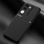 For vivo V29e Global Classic Tilt Strip Grain Magnetic Shockproof PC + TPU Phone Case(Black)