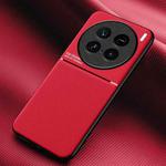 For vivo X100 Ultra Classic Tilt Strip Grain Magnetic PC Hybrid TPU Phone Case(Red)