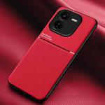 For vivo iQOO Z9x Classic Tilt Strip Grain Magnetic PC Hybrid TPU Phone Case(Red)