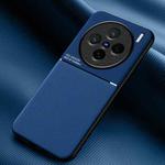 For vivo X200 Classic Tilt Strip Grain Magnetic PC Hybrid TPU Phone Case(Blue)