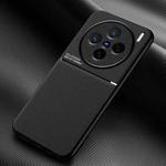 For vivo X200 Classic Tilt Strip Grain Magnetic PC Hybrid TPU Phone Case(Black)