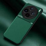 For vivo X200s Classic Tilt Strip Grain Magnetic PC Hybrid TPU Phone Case(Green)