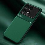 For Xiaomi Redmi K70 Classic Tilt Strip Grain Magnetic Shockproof PC + TPU Phone Case(Green)