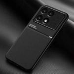 For Xiaomi Redmi K70 Classic Tilt Strip Grain Magnetic Shockproof PC + TPU Phone Case(Black)