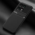 For Xiaomi Redmi K70E Classic Tilt Strip Grain Magnetic Shockproof PC + TPU Phone Case(Black)