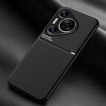 For Huawei Pura 70 Pro / Pura 70 Pro+ Classic Tilt Strip Grain Magnetic Shockproof PC + TPU Phone Case(Black)