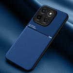 For Honor X6c 4G Classic Tilt Strip Grain Magnetic PC Hybrid TPU Phone Case(Blue)