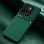 For Honor X6c 4G Classic Tilt Strip Grain Magnetic PC Hybrid TPU Phone Case(Green)