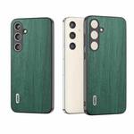 For Samsung Galaxy S24 5G ABEEL Wood Texture PU Phone Case(Green)