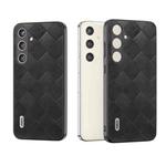 For Samsung Galaxy S24 5G ABEEL Weave Plaid PU Phone Case(Black)