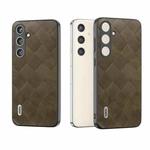 For Samsung Galaxy S24 5G ABEEL Weave Plaid PU Phone Case(Green)