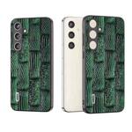 For Samsung Galaxy S24 5G ABEEL Genuine Leather Mahjong Texture Series Phone Case(Green)