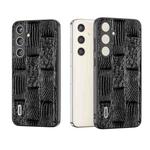 For Samsung Galaxy S24+ 5G ABEEL Genuine Leather Mahjong Texture Series Phone Case(Black)