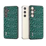 For Samsung Galaxy S24 5G ABEEL Genuine Leather Sky Series Phone Case with Holder(Green)