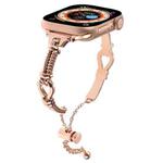 For Apple Watch SE 2023 44mm Twist Metal Bracelet Chain Watch Band(Rose Gold)