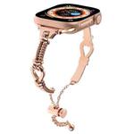 For Apple Watch Series 9 45mm Twist Metal Bracelet Chain Watch Band(Rose Gold)