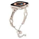 For Apple Watch Series 9 45mm Twist Metal Bracelet Chain Watch Band(Starlight)