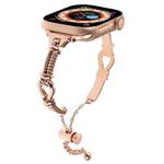 For Apple Watch Ultra 49mm Twist Metal Bracelet Chain Watch Band(Rose Gold)