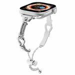 For Apple Watch SE 2022 44mm Twist Metal Bracelet Chain Watch Band(Silver)