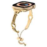 For Apple Watch Series 7 45mm Twist Metal Bracelet Chain Watch Band(Gold)